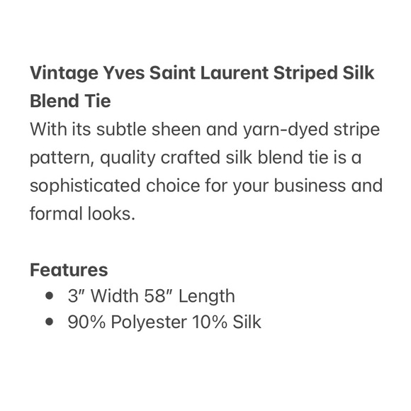 Vintage Yves Saint Laurent Striped Silk Blend Tie in Taupe - Picture 6 of 7